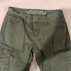 Wax jean, green, size 1, 6 pockets